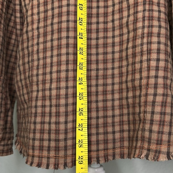 Johnny Was 3J Workshop Women’s Brown Ombre Plaid Flannel Button Down Shirt M - Picture 11 of 11
